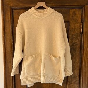 Mango Cream Turtleneck Sweater in Size Small